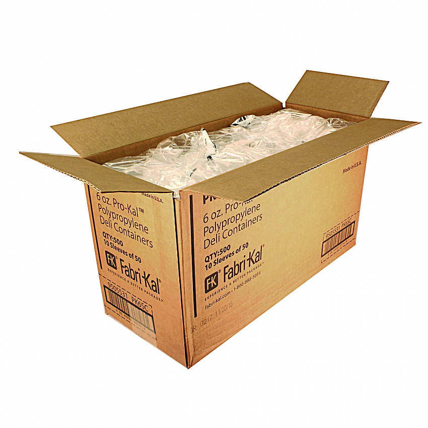 Microwavable Deli Containers, 6 oz, 4.6" Diameter x 1.3" h, Clear, Plastic, 500/Carton (PK6SC)