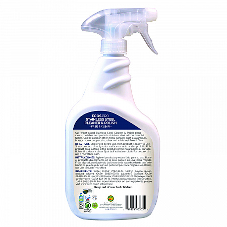 Stainless Steel Cleaner and Polish, 32 oz Spray (PL93306EA)