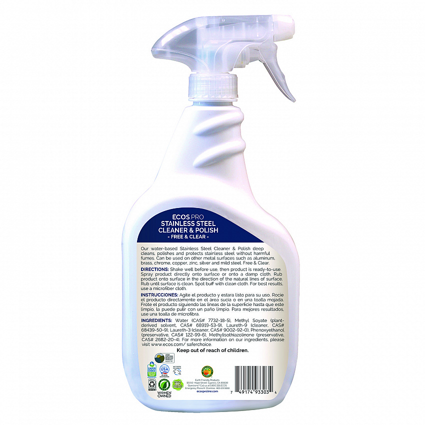 Stainless Steel Cleaner and Polish, 32 oz Spray (PL93306EA)