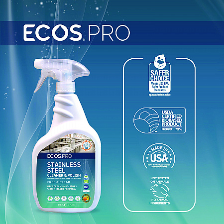 Stainless Steel Cleaner and Polish, 32 oz Spray (PL93306EA)