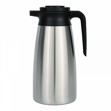 Thermal Vacuum Pitcher, 64 oz, Stainless Steel/Black (VACPIT19)