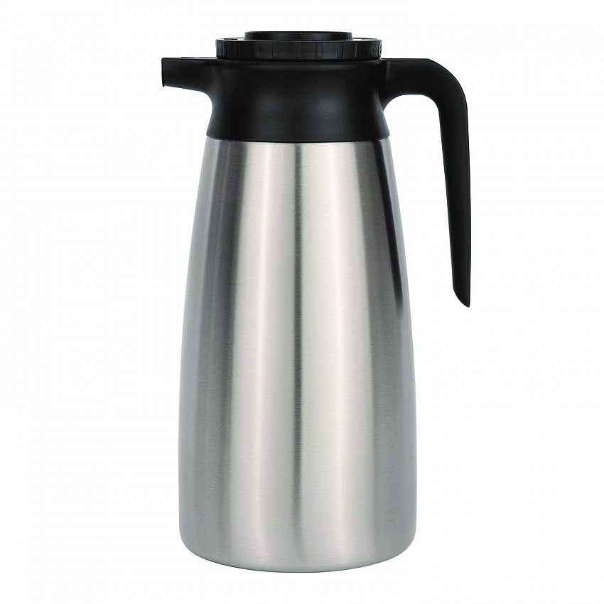Thermal Vacuum Pitcher, 64 oz, Stainless Steel/Black (VACPIT19)