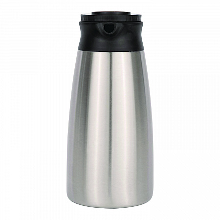 Thermal Vacuum Pitcher, 64 oz, Stainless Steel/Black (VACPIT19)