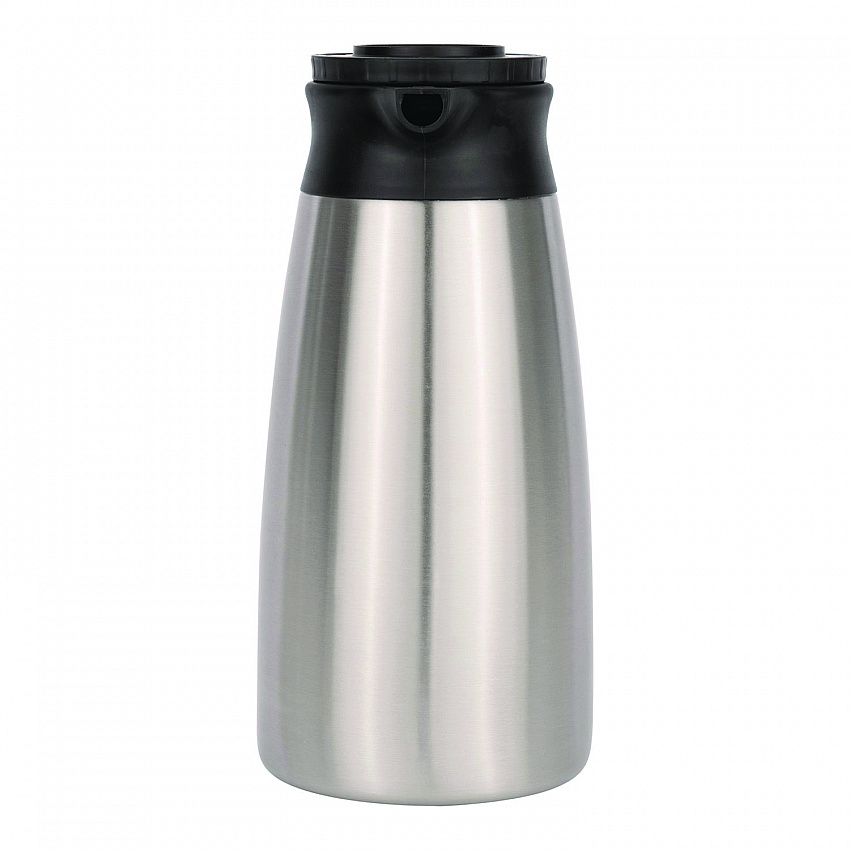 Thermal Vacuum Pitcher, 64 oz, Stainless Steel/Black (VACPIT19)