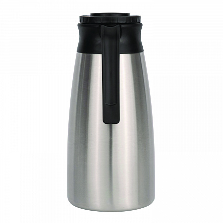 Thermal Vacuum Pitcher, 64 oz, Stainless Steel/Black (VACPIT19)