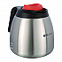 Decaf Thermal Carafe, 64 oz, Stainless Steel/Black/Orange (THERMORN)
