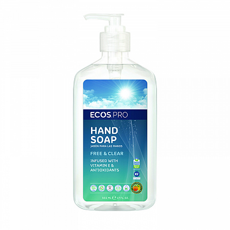 Liquid Hand Soap, Free and Clear Scent, 17 oz, 6/Carton (PL96636CT)