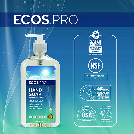 Liquid Hand Soap, Free and Clear Scent, 17 oz, 6/Carton (PL96636CT)