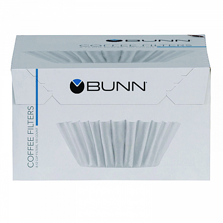 Coffee Filters, 8 to 12 Cup Size, Flat Bottom, 100/Pack (BCF100B)