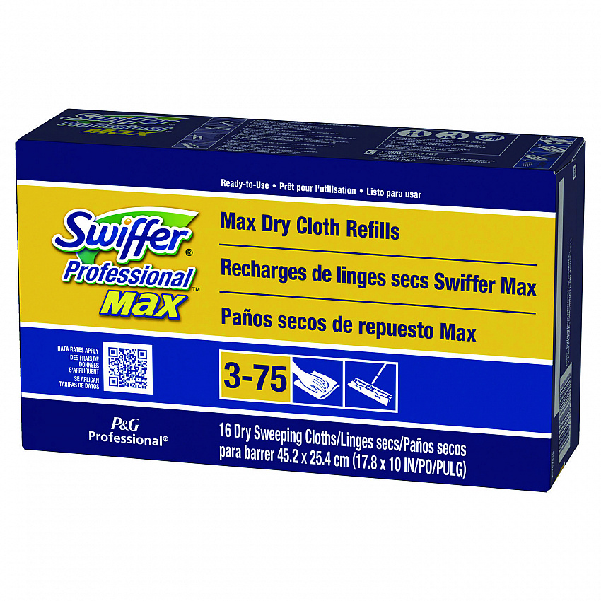 Max/XL Dry Refill Cloths, 17.88 x 10, White, 16/Box, 6 Boxes/Carton (37109)