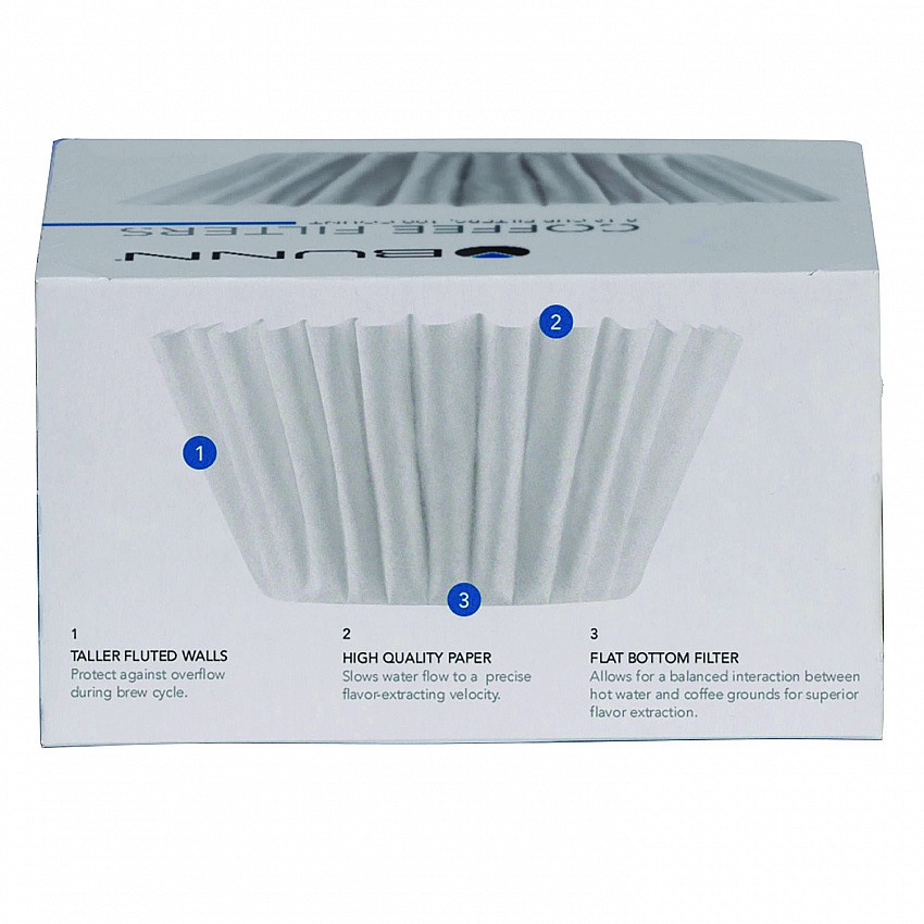 Coffee Filters, 8 to 12 Cup Size, Flat Bottom, 100/Pack (BCF100B)
