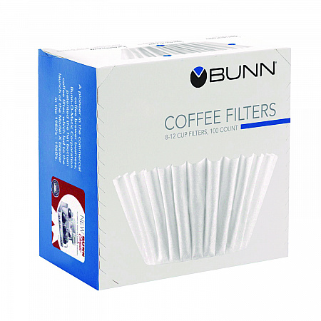 Coffee Filters, 8 to 12 Cup Size, Flat Bottom, 100/Pack, 12 Packs/Carton (BCF100BCT)
