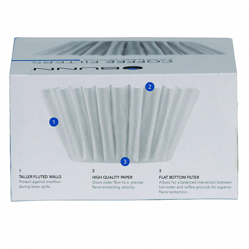 Coffee Filters, 8 to 12 Cup Size, Flat Bottom, 100/Pack, 12 Packs/Carton (BCF100BCT)