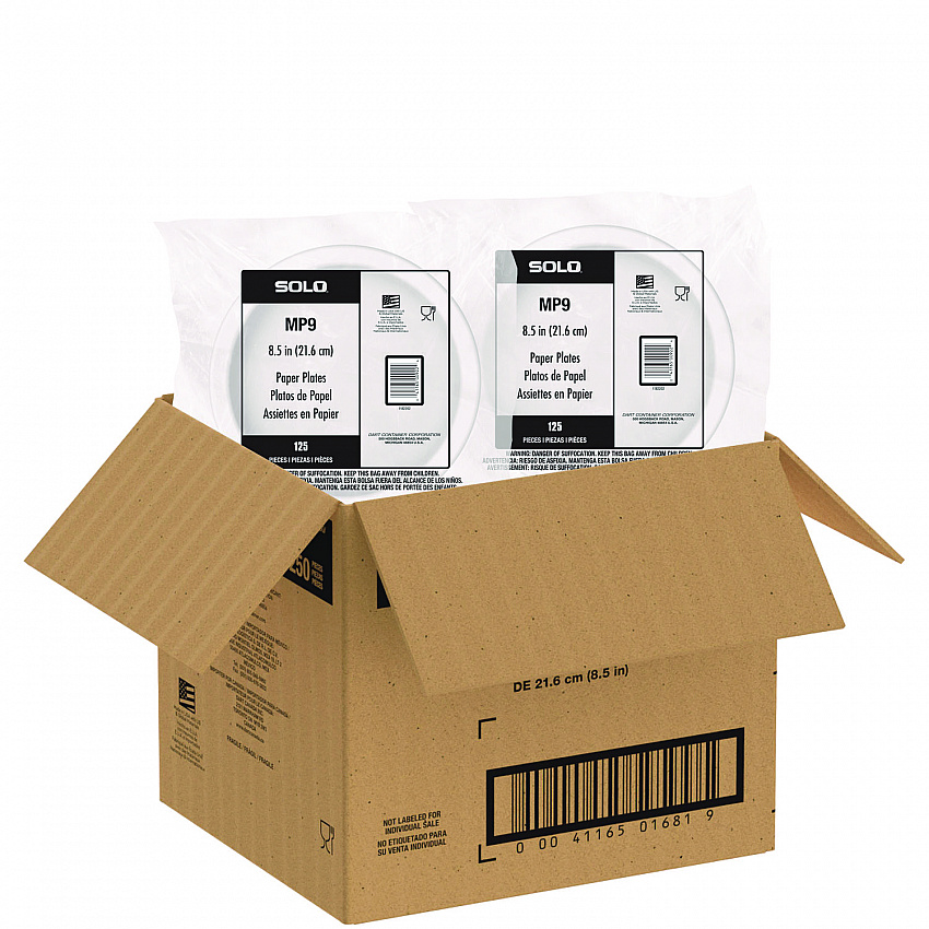 Compostable Paper Dinnerware, ProPlanet Seal, Plate, 9" dia, White, 250/Carton (OFMP9PLANET)