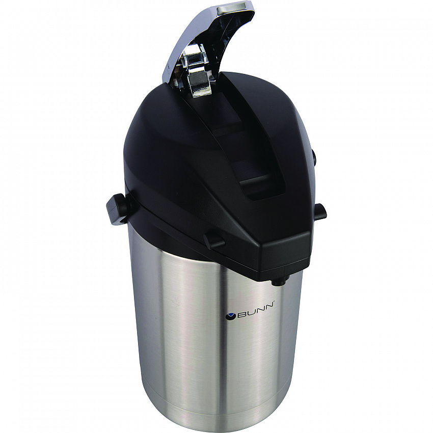 Lever Action Airpot, 101 oz, Stainless Steel/Black (AIRPOT30)