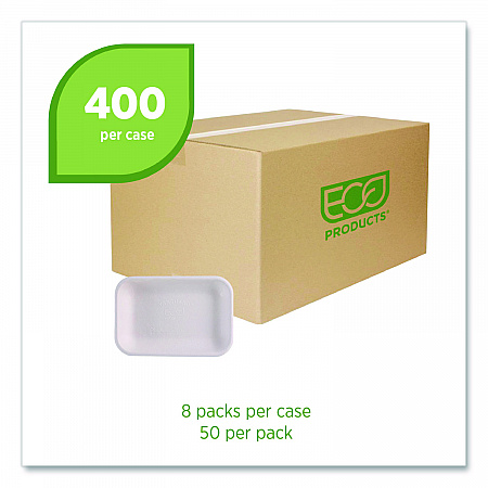 WorldView Vanguard Rectangular Container, 12 oz, 7 x 4.75 x 1, Sugarcane Fiber, White, 400/Carton (EPSCRC12NFA)