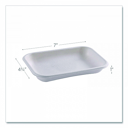 WorldView Vanguard Rectangular Container, 12 oz, 7 x 4.75 x 1, Sugarcane Fiber, White, 400/Carton (EPSCRC12NFA)