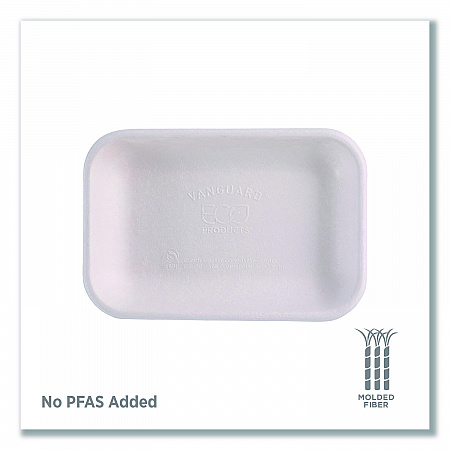 WorldView Vanguard Rectangular Container, 12 oz, 7 x 4.75 x 1, Sugarcane Fiber, White, 400/Carton (EPSCRC12NFA)