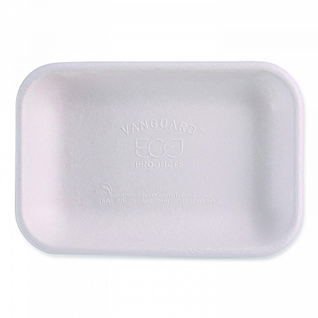 WorldView Vanguard Rectangular Container, 12 oz, 7 x 4.75 x 1, Sugarcane Fiber, White, 400/Carton (EPSCRC12NFA)