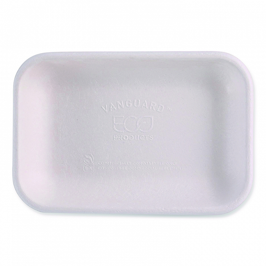 WorldView Vanguard Rectangular Container, 12 oz, 7 x 4.75 x 1, Sugarcane Fiber, White, 400/Carton (EPSCRC12NFA)