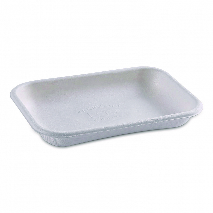 WorldView Vanguard Rectangular Container, 12 oz, 7 x 4.75 x 1, Sugarcane Fiber, White, 400/Carton (EPSCRC12NFA)
