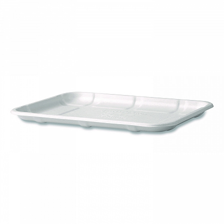 Meat and Produce Food Trays, 8.5 x 6.2 x 0.5, White, Sugarcane Fiber, 400/Carton (EPMP2SNFA)