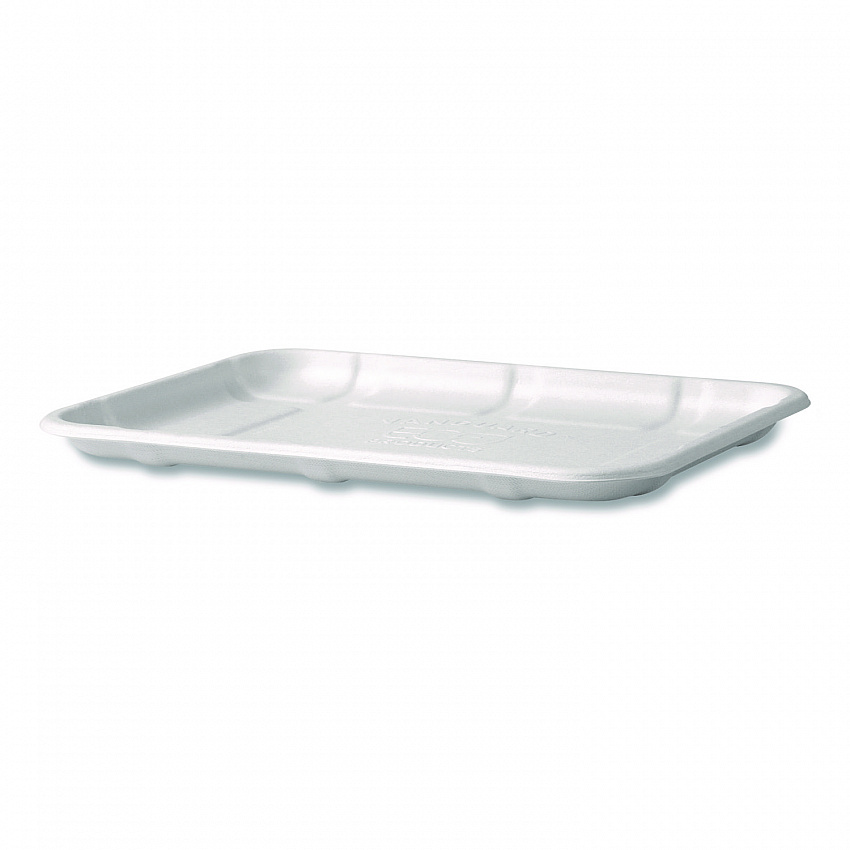 Meat and Produce Food Trays, 8.5 x 6.2 x 0.5, White, Sugarcane Fiber, 400/Carton (EPMP2SNFA)