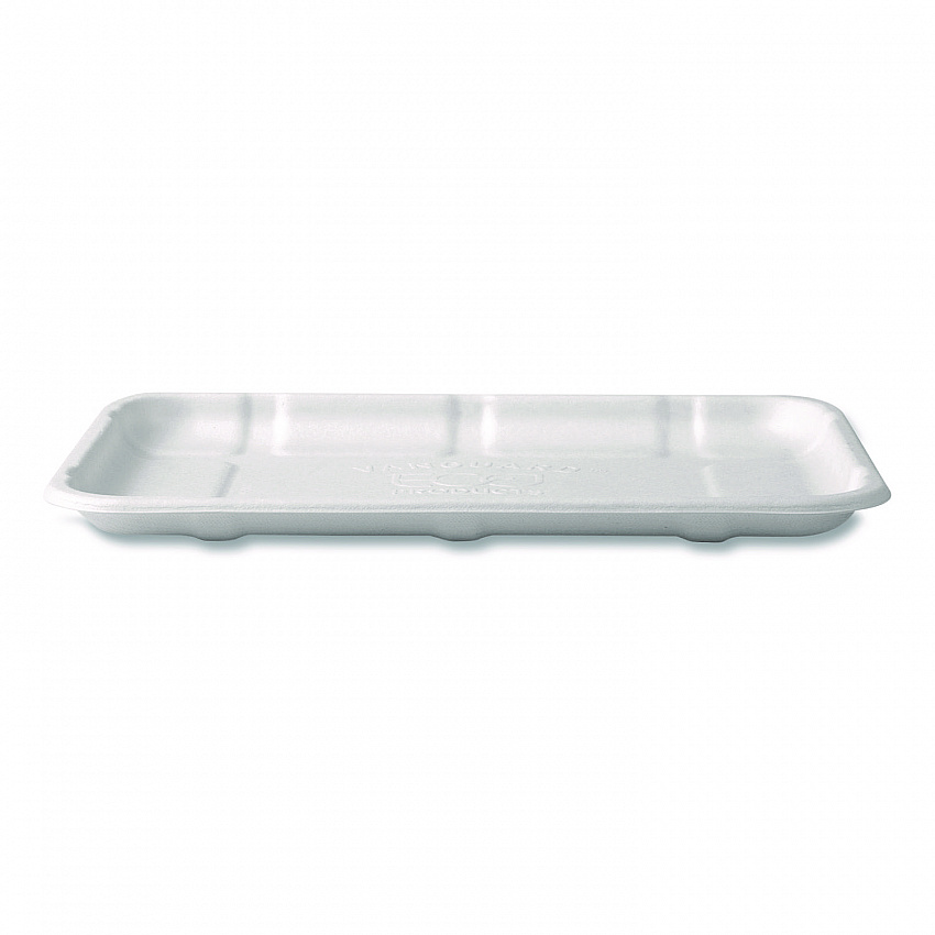 Meat and Produce Food Trays, 8.5 x 6.2 x 0.5, White, Sugarcane Fiber, 400/Carton (EPMP2SNFA)
