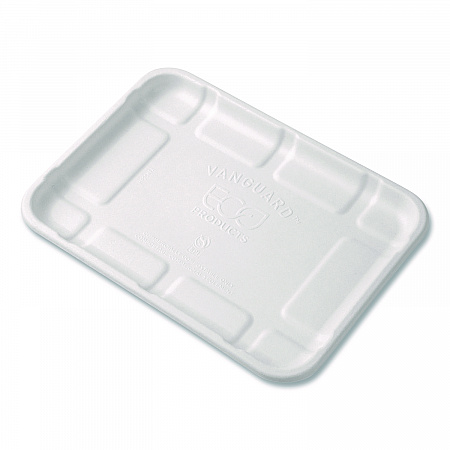 Meat and Produce Food Trays, 8.5 x 6.2 x 0.5, White, Sugarcane Fiber, 400/Carton (EPMP2SNFA)