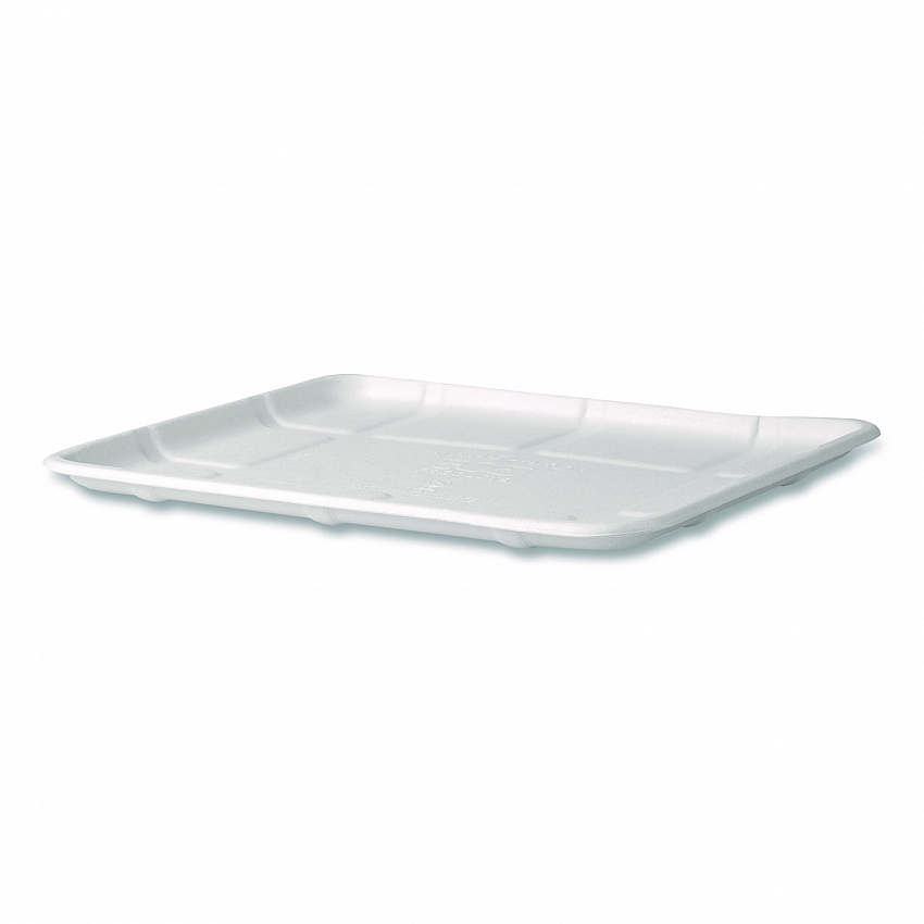 Meat and Produce Food Trays, 10.52 x 8.5 x 0.5, White, Sugarcane Fiber, 300/Carton (EPMP8SNFA)