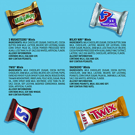 Minis Variety Pack, Chocolate, 49.44 oz Bag, 180 Pieces (22002451)
