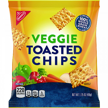 Wheat Thins Toasted Veggie Chips, 1.75 oz Bag, 60/Carton (00080)