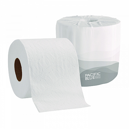 Pacific Blue Basic Bathroom Tissue, Septic Safe, 2-Ply, White, 550 Sheets/Roll, 80 Rolls/Carton (1988001)