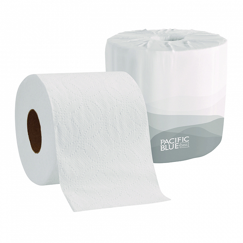 Pacific Blue Basic Bathroom Tissue, Septic Safe, 2-Ply, White, 550 Sheets/Roll, 80 Rolls/Carton (1988001)