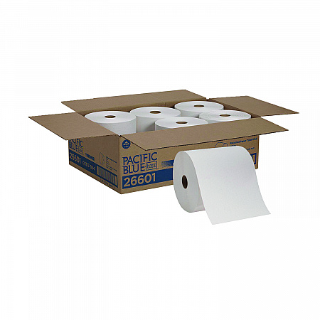 Pacific Blue Basic Recycled Paper Towel Roll, 1-Ply, 7.88