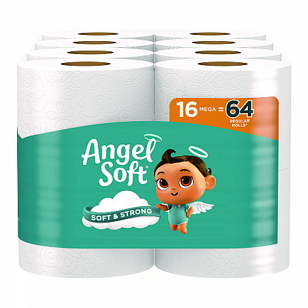 Mega Toilet Paper, Septic Safe, 2-Ply, White, 320 Sheets/Roll, 16 Rolls/Pack (7942301)