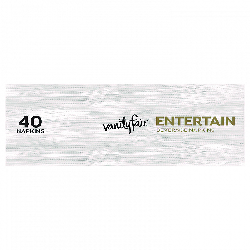 Entertain Beverage Napkins, 2-Ply, 9.8 x 9.8, White, 40/Pack, 12 Packs/Carton (35134)