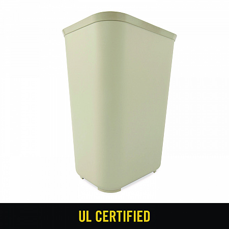 Fiberglass Wastebasket, 10 gal, Fiberglass, Beige (254400BG)