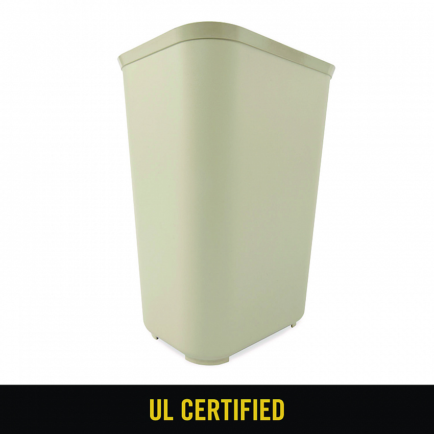 Fiberglass Wastebasket, 10 gal, Fiberglass, Beige (254400BG)