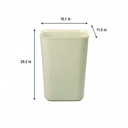 Fiberglass Wastebasket, 10 gal, Fiberglass, Beige (254400BG)