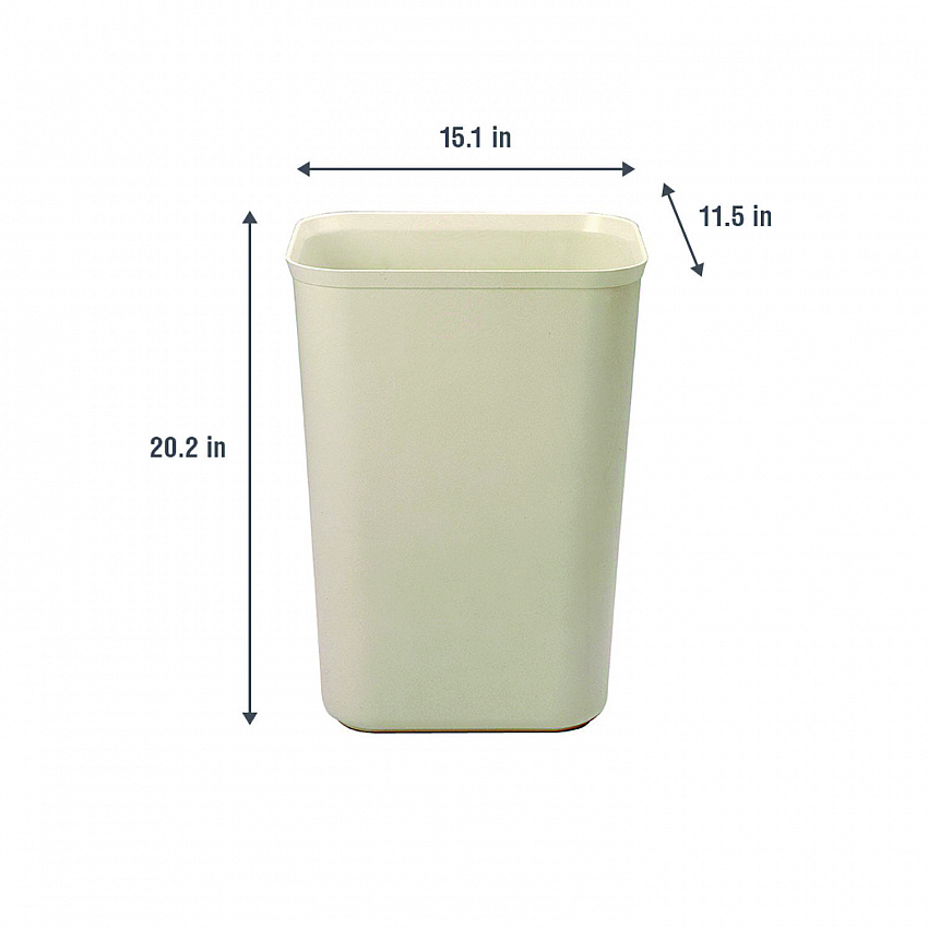 Fiberglass Wastebasket, 10 gal, Fiberglass, Beige (254400BG)