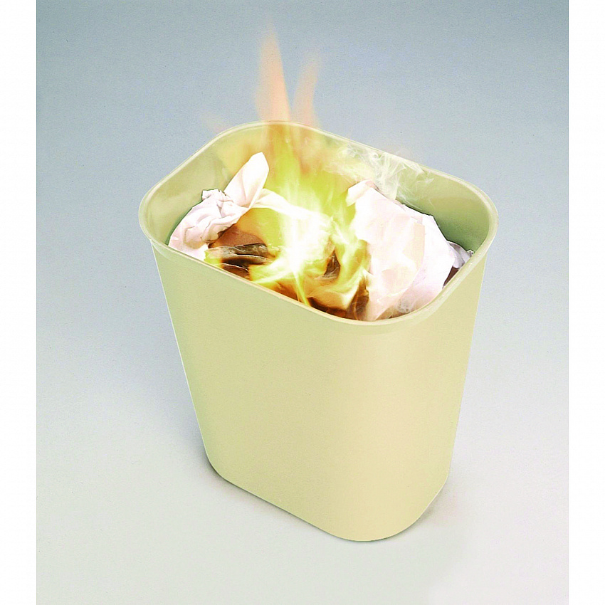Fiberglass Wastebasket, 10 gal, Fiberglass, Beige (254400BG)