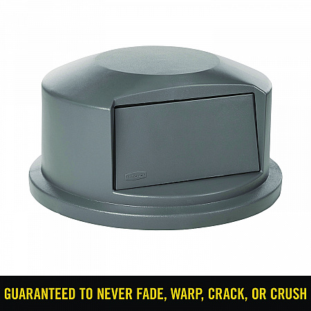 Round BRUTE Dome Top Receptacle, Push Door for 44 gal Containers, 24.81