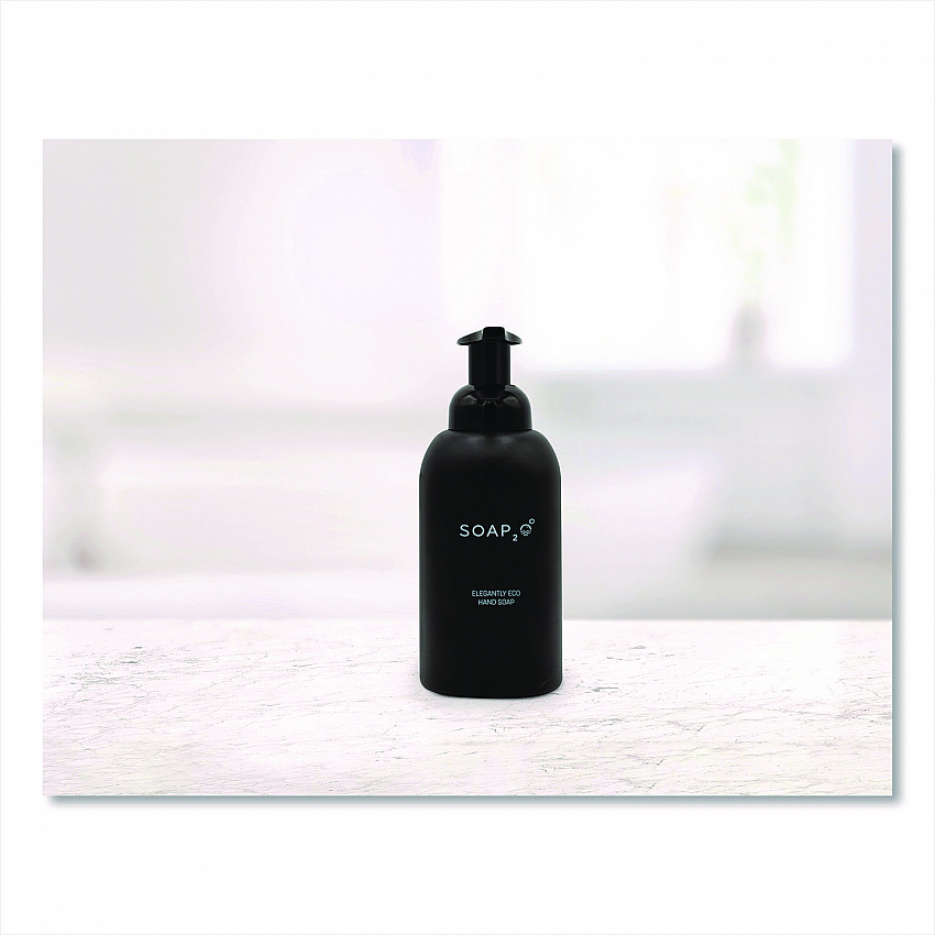 Eco Glass Bottle Soap Dispenser, 350 mL, Black (S2OMD350BDEA)