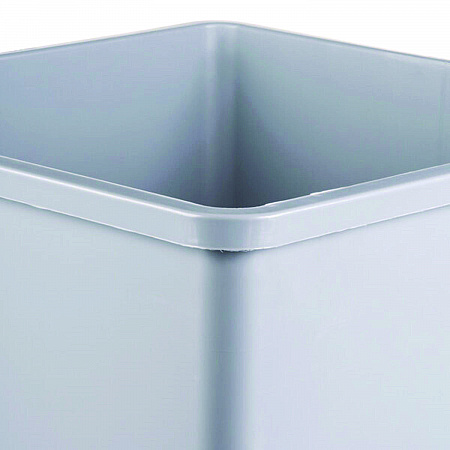 Untouchable Square Waste Receptacle, 35 gal, Plastic, Gray (3958GRA)