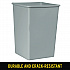 Untouchable Square Waste Receptacle, 35 gal, Plastic, Gray (3958GRA)