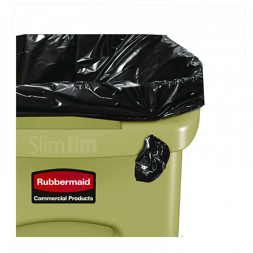 Slim Jim with Venting Channels, 23 gal, Plastic, Beige (354060BG)