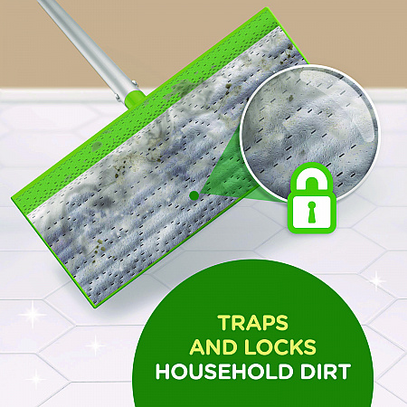 Sweeper TRAP + LOCK Wet Mop Cloth, 8 x 10, White, Lavender Scent, 38/Pack (00743)