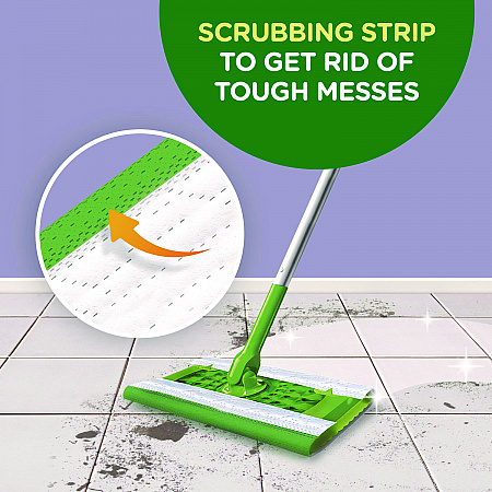 Sweeper TRAP + LOCK Wet Mop Cloth, 8 x 10, White, Lavender Scent, 38/Pack (00743)