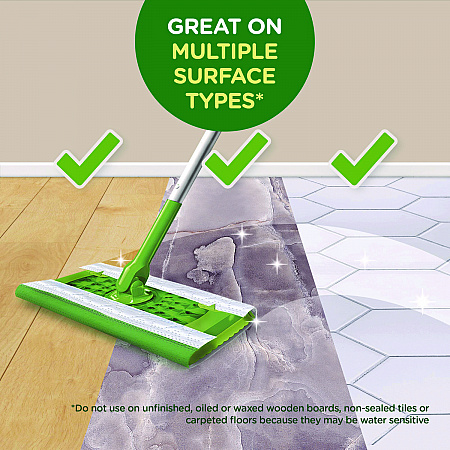 Sweeper TRAP + LOCK Wet Mop Cloth, 8 x 10, White, Lavender Scent, 38/Pack (00743)